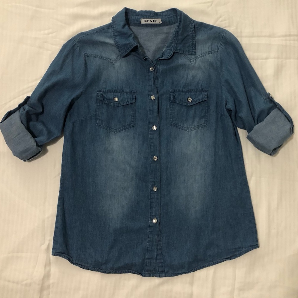 Long sleeve Shirt for women size M color blue